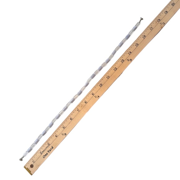 HANDMADE Lavender Stone Blue Lace Agate Style Necklace 17” - Picture 2 of 3